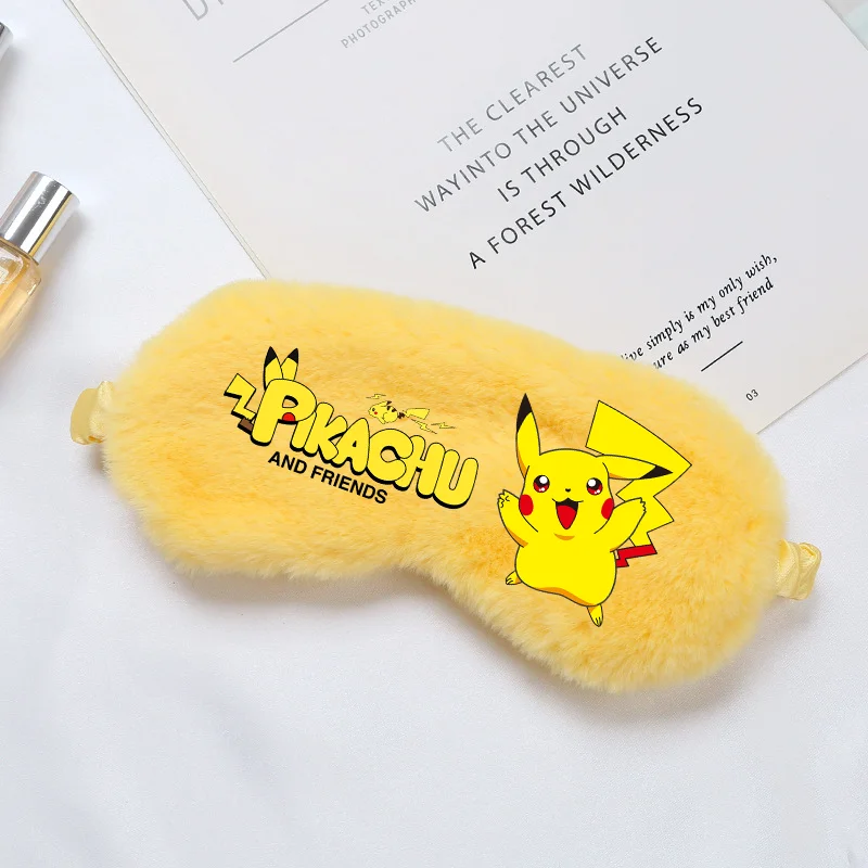 Pokemon Plush Sleep Eye Mask Pikachu Aldults Sleep Better Light Proof Night Eye Cover Soft and Skin-friendly Plushed Eye Patches