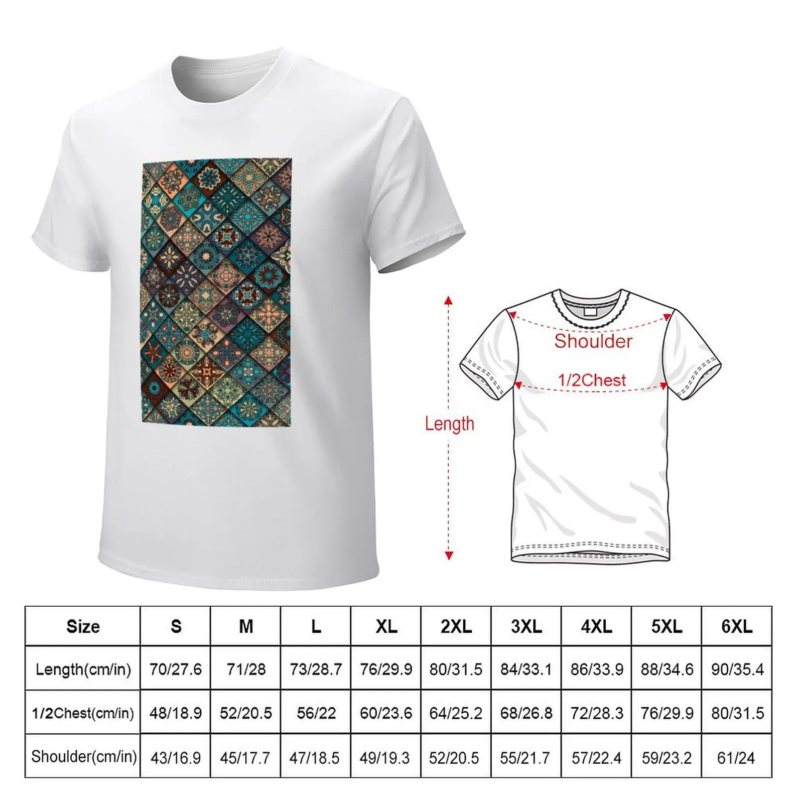 decor pattern T-shirt blanks aesthetic clothes Short sleeve tee fruit of the loom mens t shirts