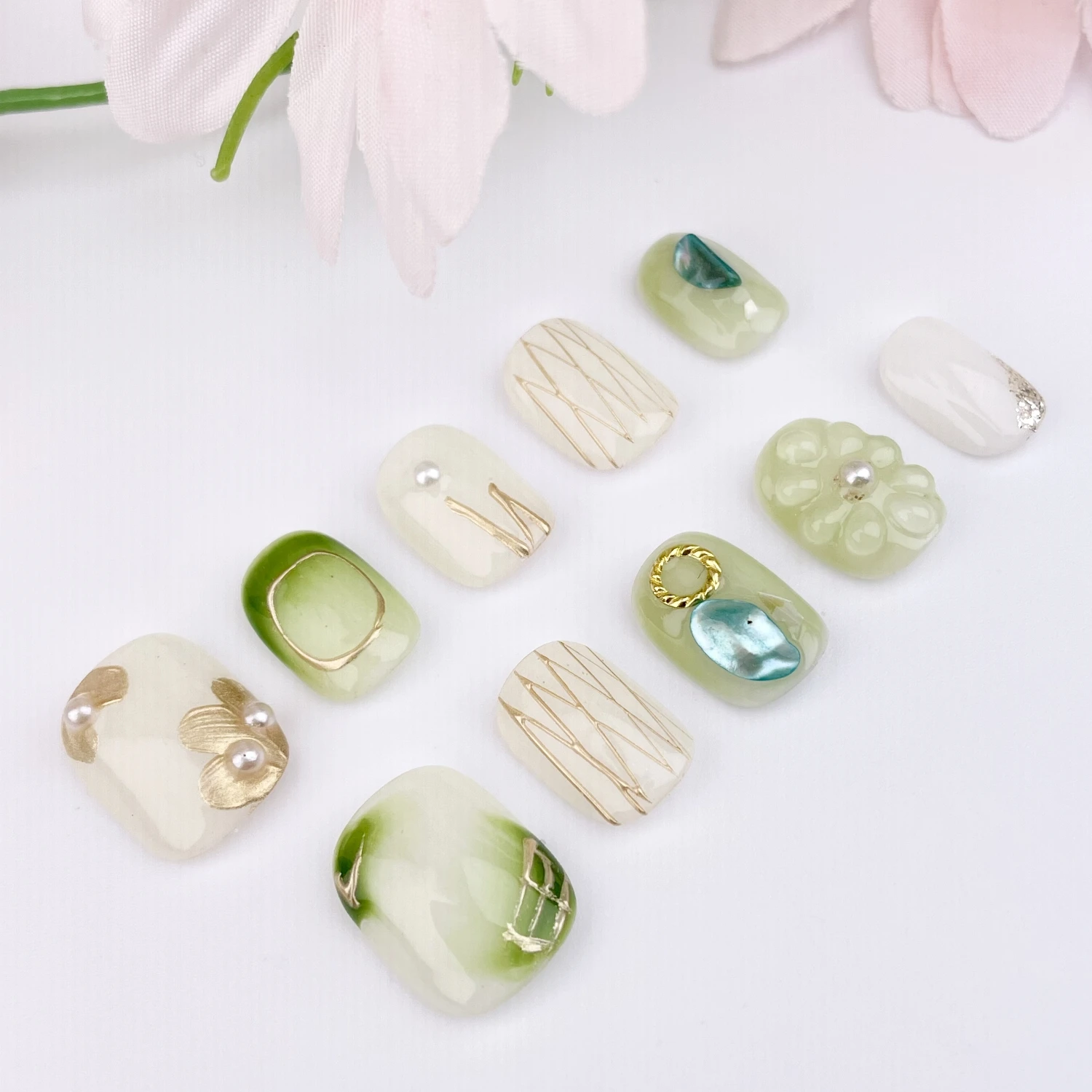 10 Peças de Unhas Postiças Ver - Resin Art Sticker avaliação e preço