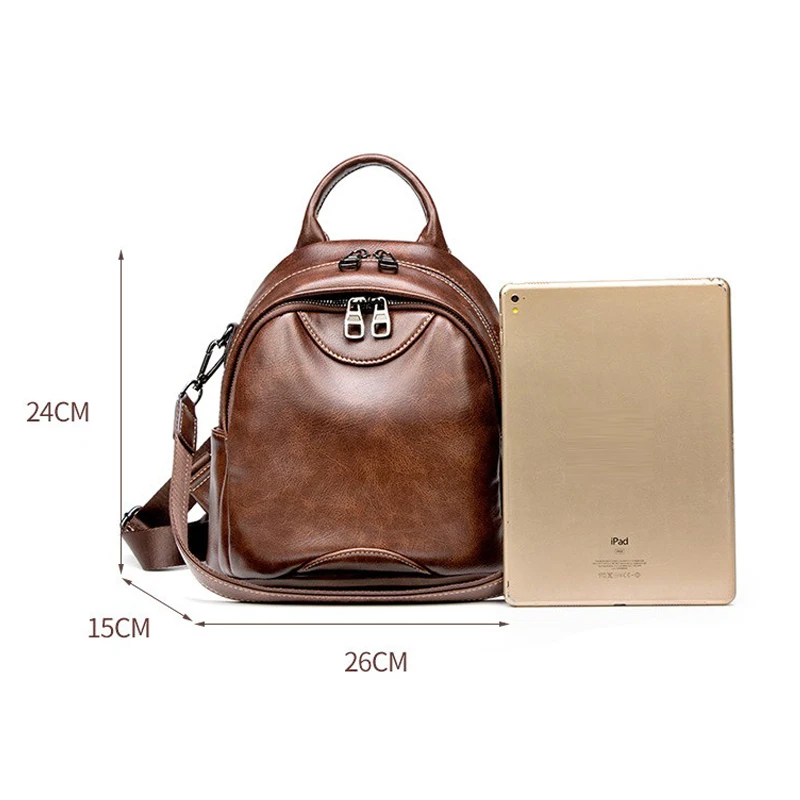 High Quality Women Backpack Soft Leather Small Backpacks PU Leather School Bags for Teenage Girls Vintage Shoulder Travel Bag