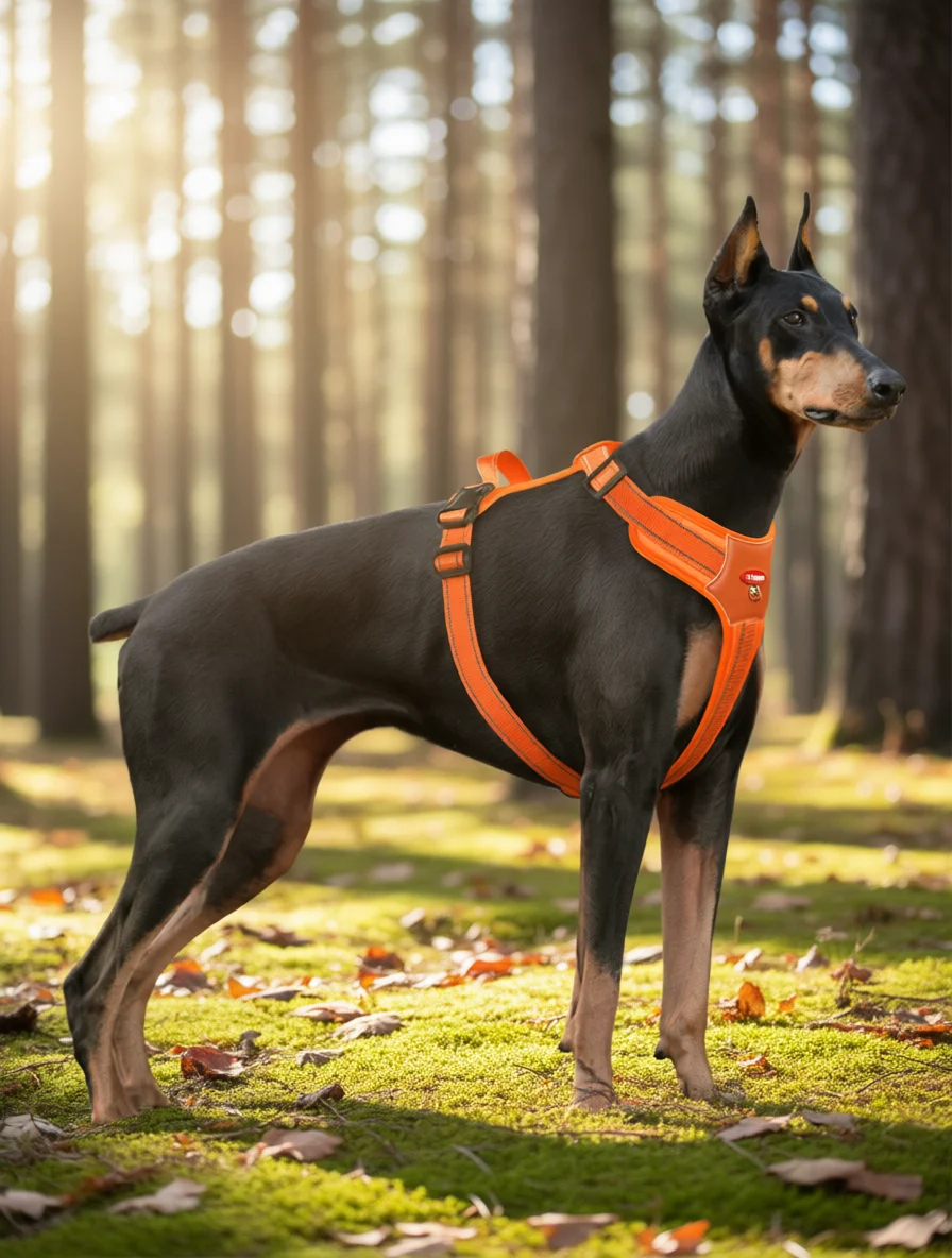 Doberman Pinscher Harness Reflective Medium and Large Dog Vest Waterproof Golden Retriever Harness Pet Accessories Supplies