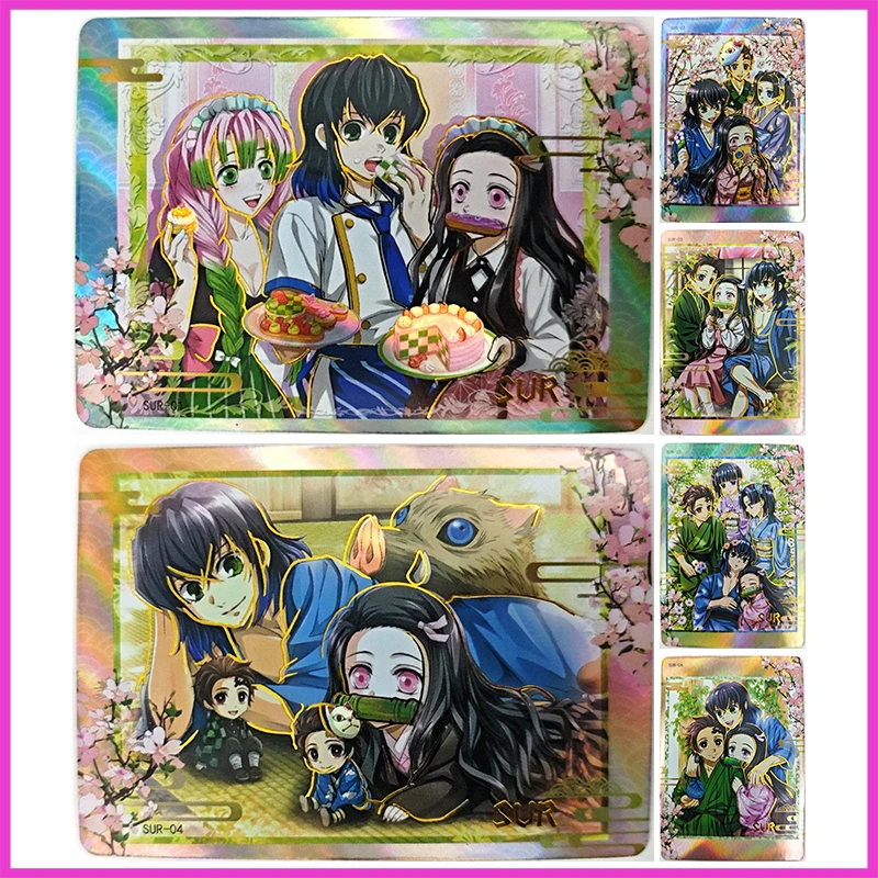 Anime Demon Slayer Rare SMR Game Collectible Cards Mitsuri Muichirou Nezuko Inosuke Kanzaki Aoi Toys for boys Birthday Present