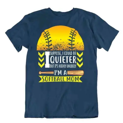 Softball Sport T-Shirt Cooles Geschenk Süße Lustige Mutter Spielen Vintage Farbe