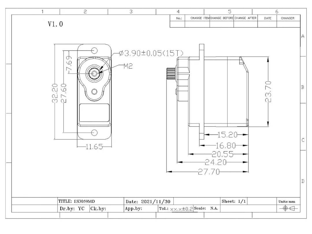 Emax ES3059MD 12g Metal Gear Digital Servo Actuator for RC Model and Robot PWM Actuator
