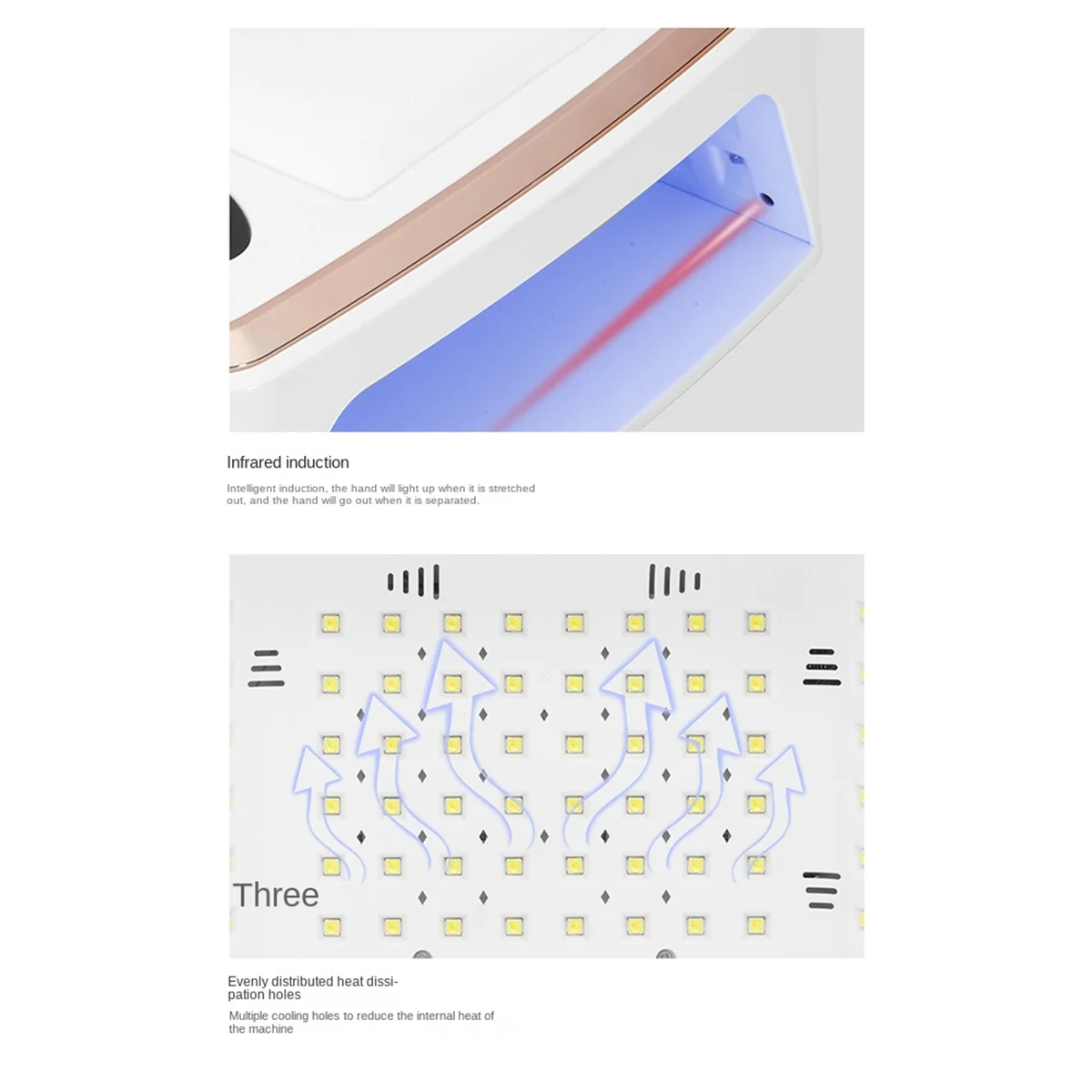 모든 젤 네일 광택제 경화용 UV 램프, 모션 감지 매니큐어 페디큐어, US 플러그, 380W, 90 LED 네일 드라이어