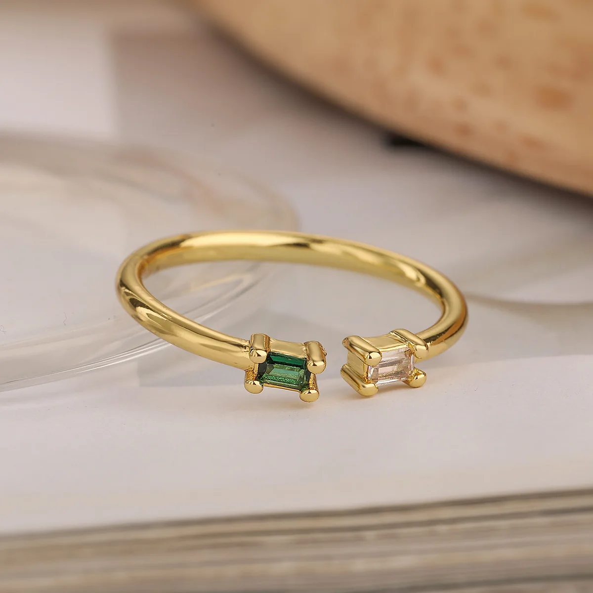 New Stainless Steel Zirconia Ring for Woman Gold Color Simple Style Ring Festival Party Fashion Jewelry Dropshipping