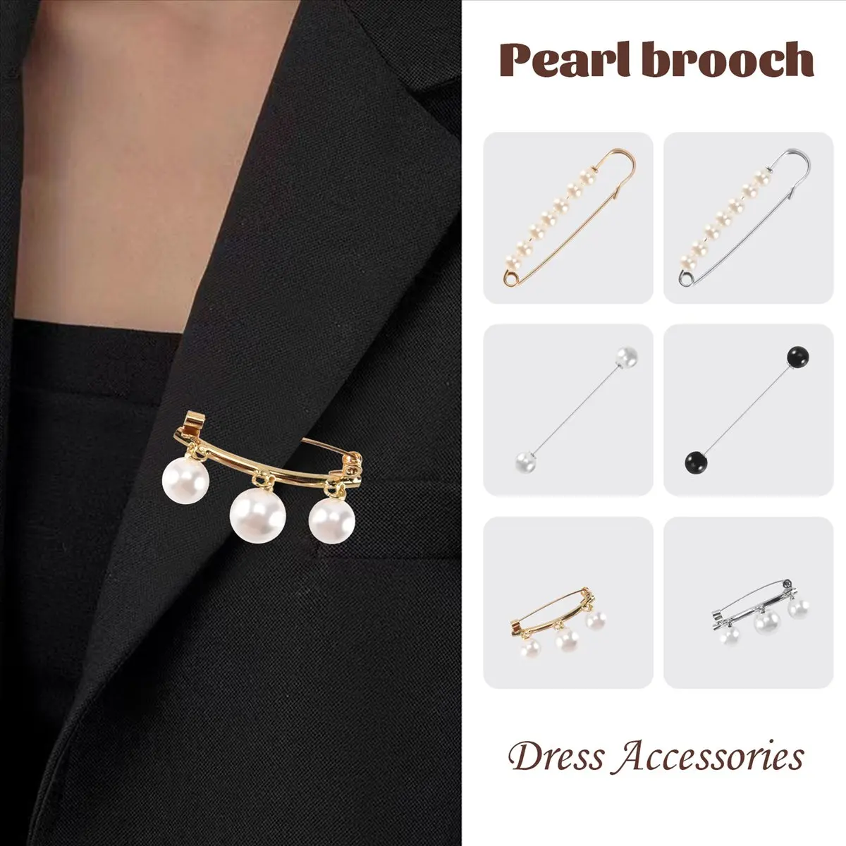 ABQR, 6 шт., зажимы для свитера, шали, платья из искусственного жемчуга, кардиган, воротник, брошь, зажим, винтажные зажимы для рубашек для женщин и девочек, декор