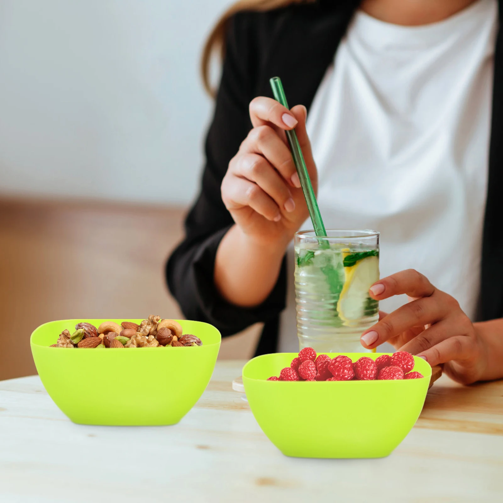 

10pcs Snacks Candy Dishes Plastic Serving Bowls For Party Fruit Salad Dessert Appetizers Treats Bowl Multipurpose Chip Popcorn