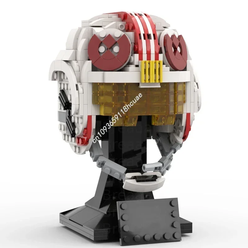 575PCS Star Battle Luke's Pilot Helmet Helmet Collection Modular Model Moc Building Blocks Stacking Bricks Creative Kid Toy Gift