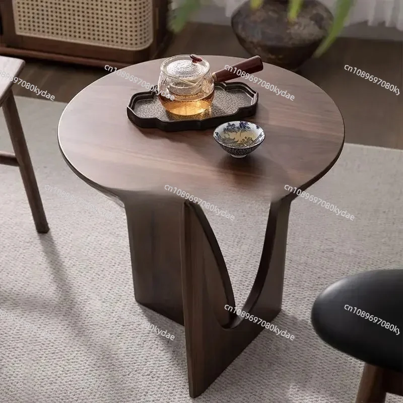 

Round Solid Wood Edge A Few Corners A Few Black Simple Coffee Table Sofa Side Table Bedroom Bedside Table Couchtisch