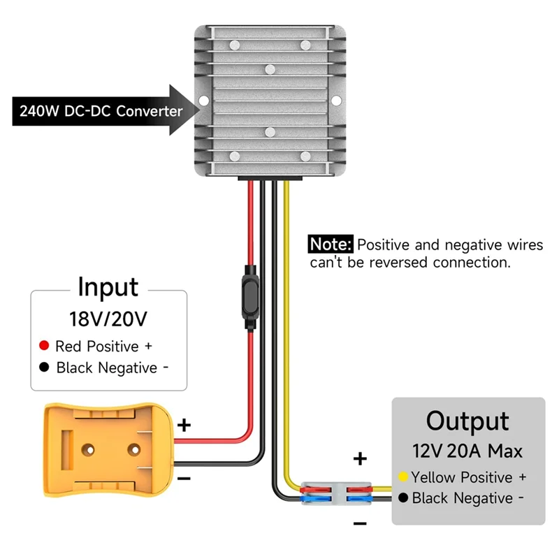 J1UL1N Ck 20V To 12V Step Down Converter For  20V+ Accessories Parts 1 Pack Power Wheels Adapter