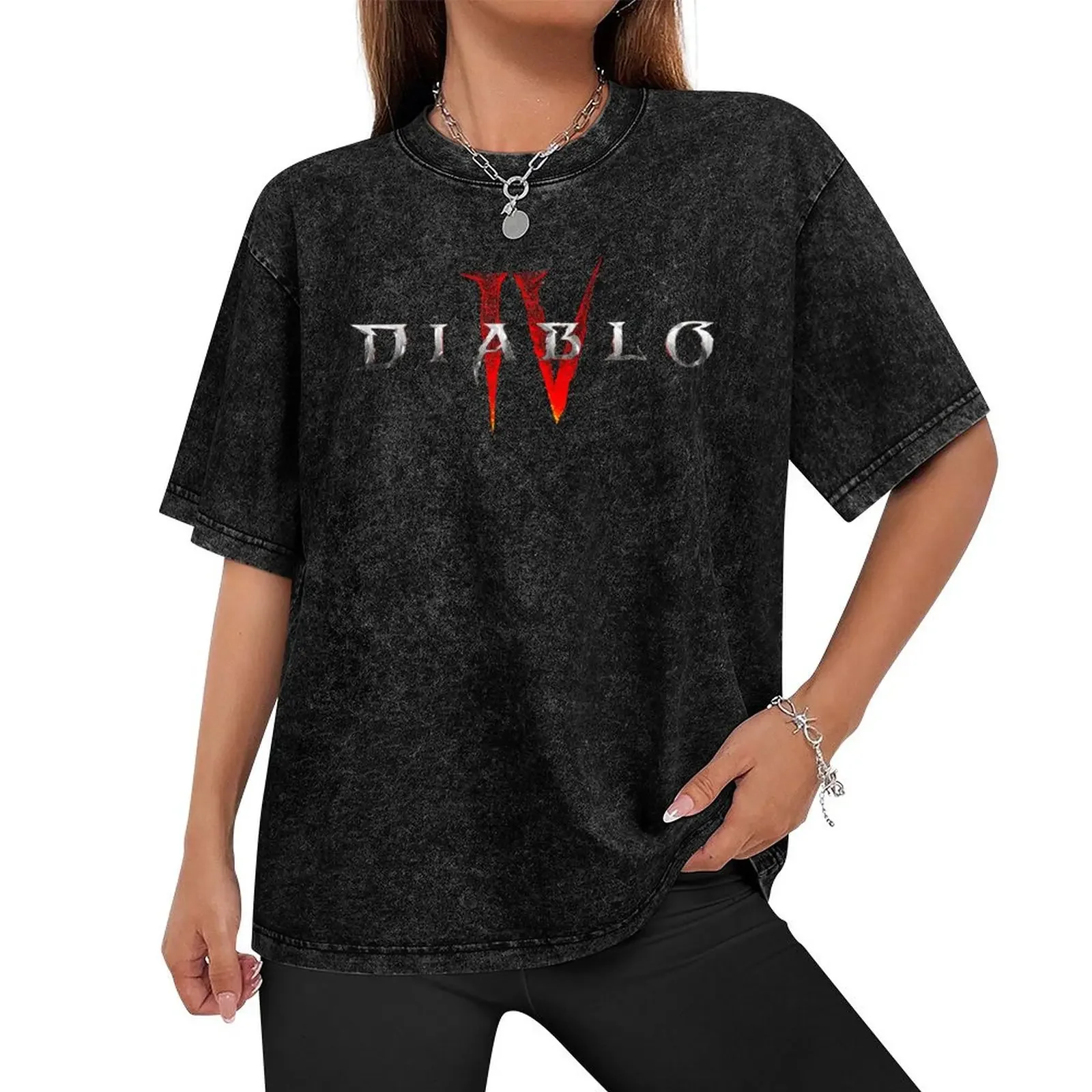 Diablo 4 Red - BOOOOOM T-Shirt anime t shirts baggy shirts Men's cotton t-shirt