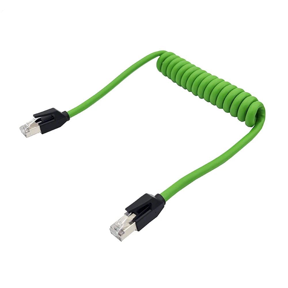 

Cat6A spring network cable gigabit shielded 8-core RJ45 industrial monitoring professional extendable network cable