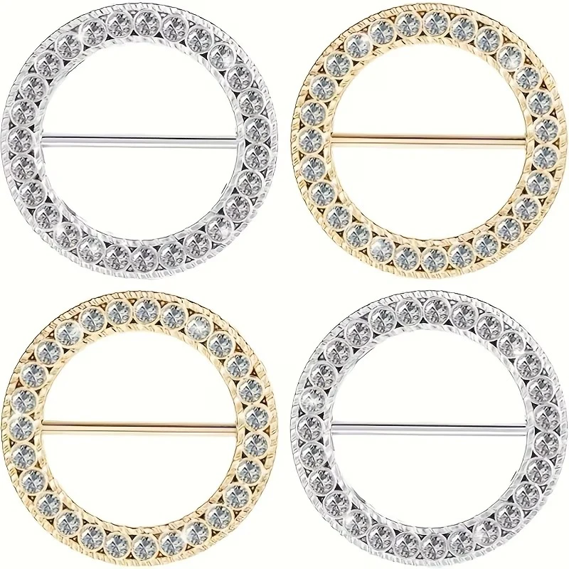 4er-Set Strass-T-Shirt-Clips, modische Strass-Schalclips, elegante Schal- und Taillenverschlüsse für Kleidung, Halstücher und Schals