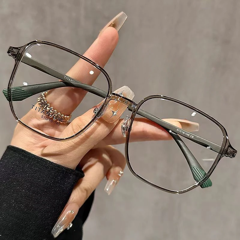 Korean version square large-frame anti-blue-light glasses, men's and women's literary style eyewear frames