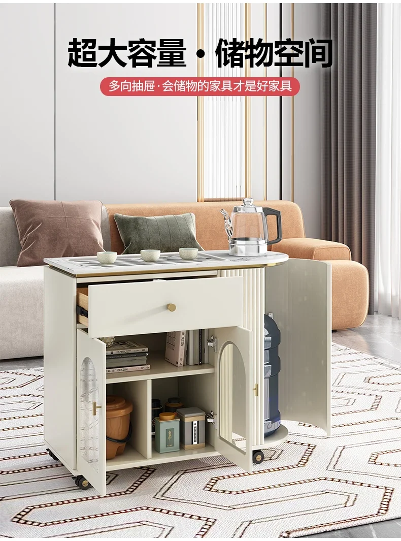 Kung Fu Tea Table Small Balcony Stone Plate Kettle Integrated Sofa Side Tea Cart Household Tea Tray