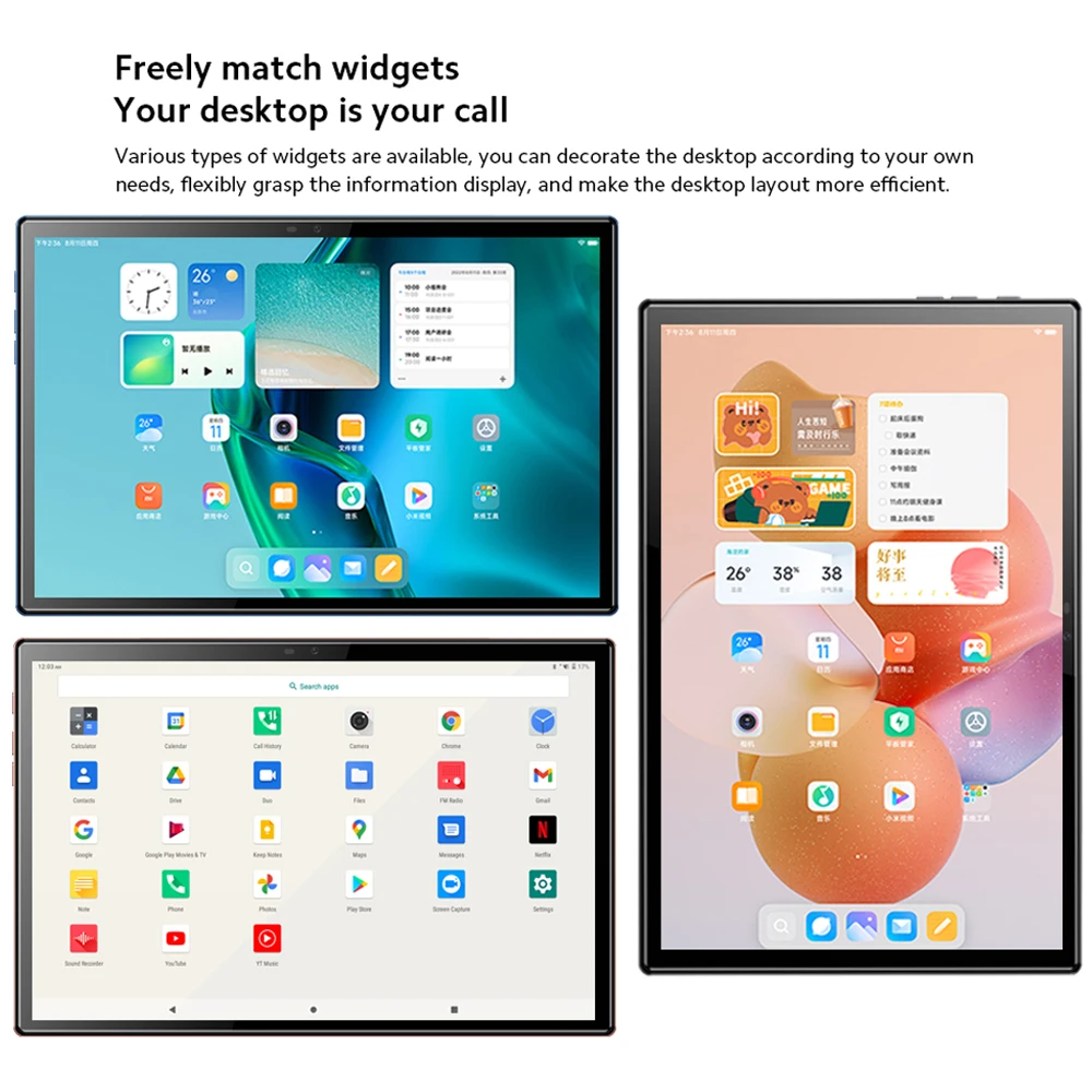    تابلت مع قلم، تابلت أندرويد 13، 6 جيجابايت + 128 جيجابايت، شاشة IPS عالية الوضوح 1280 × 800، يدعم مكالمات الفيديو