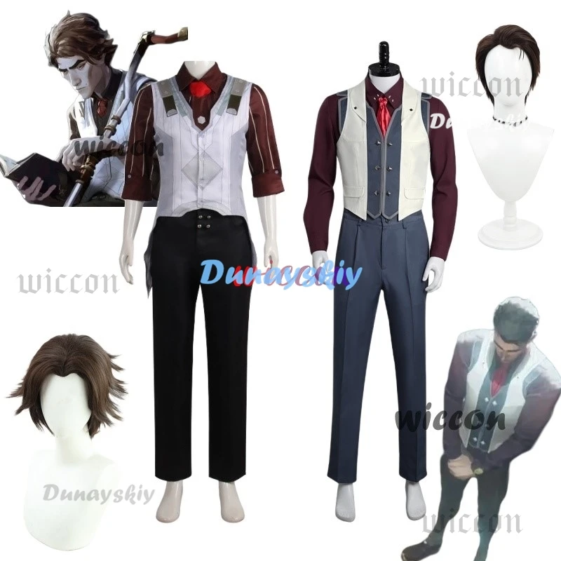 Arcane2 LOL Jayce Viktor Cosplay Costume Shirt Vest Pnats Wig Outfits Fantasia Men Boys Halloween Carnival Party Disguise Cloth