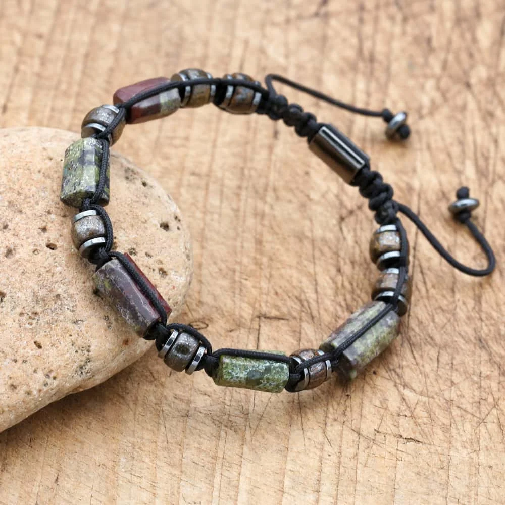 Bracelet en Tourmaline noire bronzite en pierre de sang de Dragon naturel pour hommes, Bracelet de cordon de perles d'énergie de chance de Protection de richesse