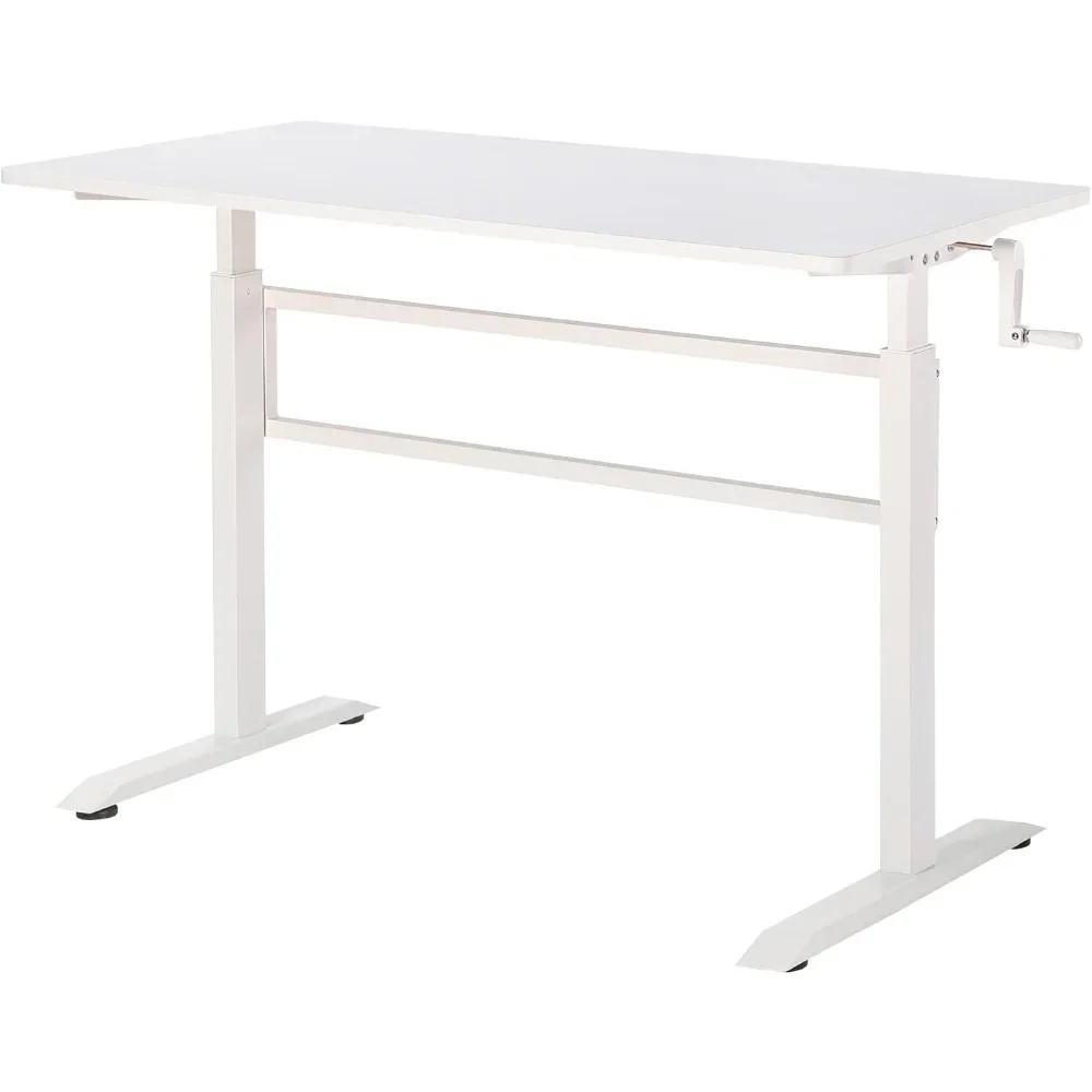 Manual Standing Desk Adjustable Height Heavy Duty Game Desk, Crank Adjustable Desk, Adjustable Computer Desk, 48 x 24 Inches