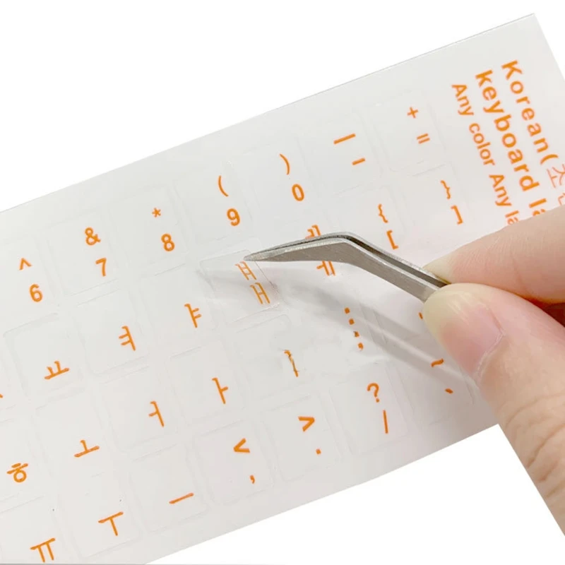 Korean Keyboard Stickers English Replacement Stickers With Clear Background Lettering For Laptop Desktop Keyboards