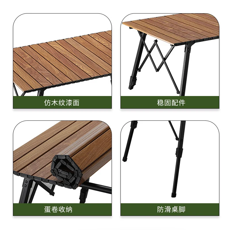 120cm*70cm Portable Aluminum Folding Table Ultralight Foldable Height Adjusted Table Outdoor Picnic Boat Travel Garden Camping