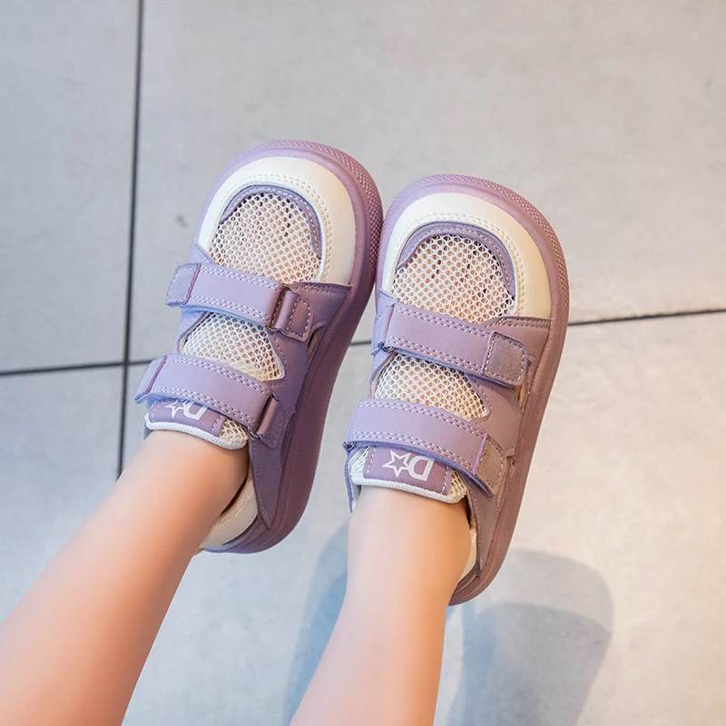 

Unisex White Mesh Sandals for Boys Girls Summer Breathable Shoes Hook and Loop Closure Casual Footwear