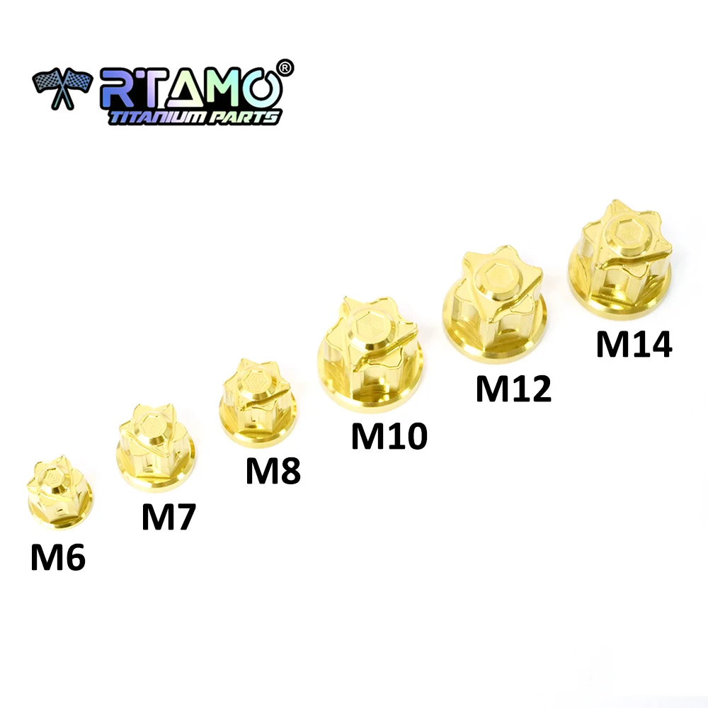 RTAMO Titanium Nuts M6 M7 M8 M10 M12 M14 CNC Closed end Nuts Exhaust Pipe Nut (1PC)