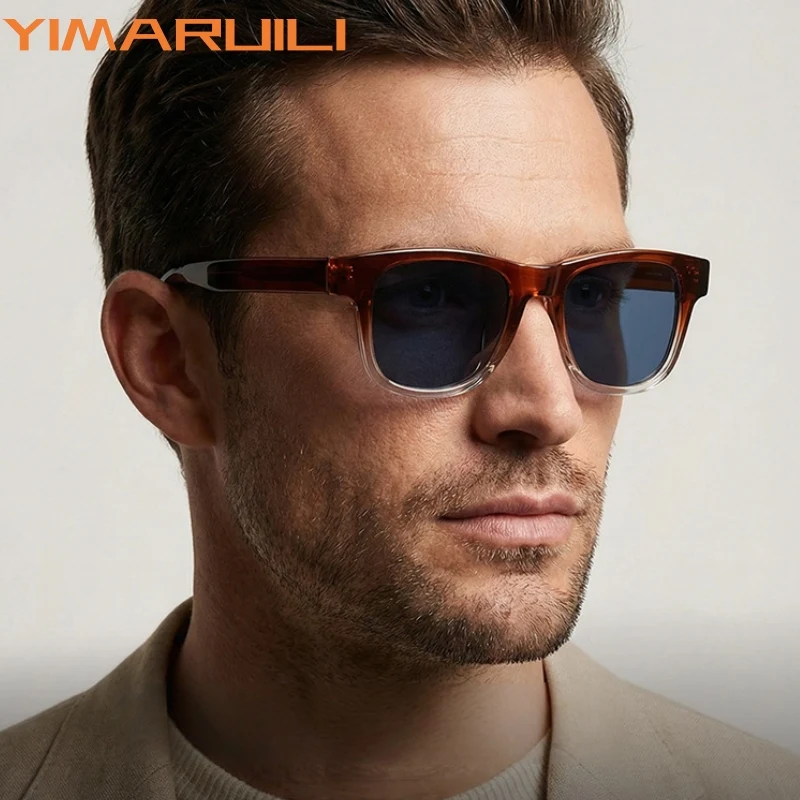 

YIMARUILI 2026 New Men's Retro Trendy TR90 Acetate TAC HD Polarized Sunglasses Big Anti UV Driving Fishing Glasses Women S31247