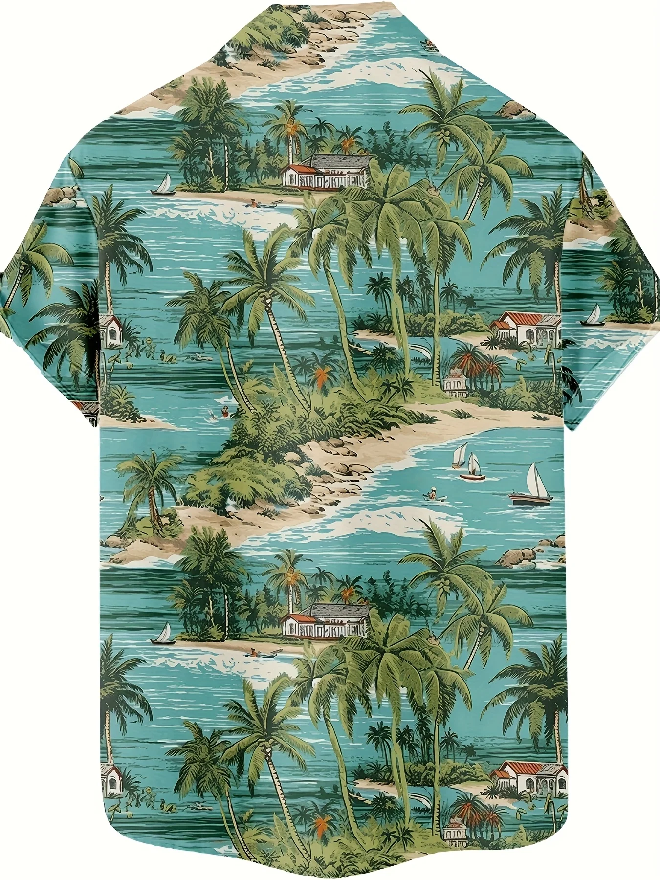 Tropical Island Vacation Pattern 3D Printing Men's Shirt Women's Fashionable Casual Hip-hop Rock Street Hawaiian Shirt