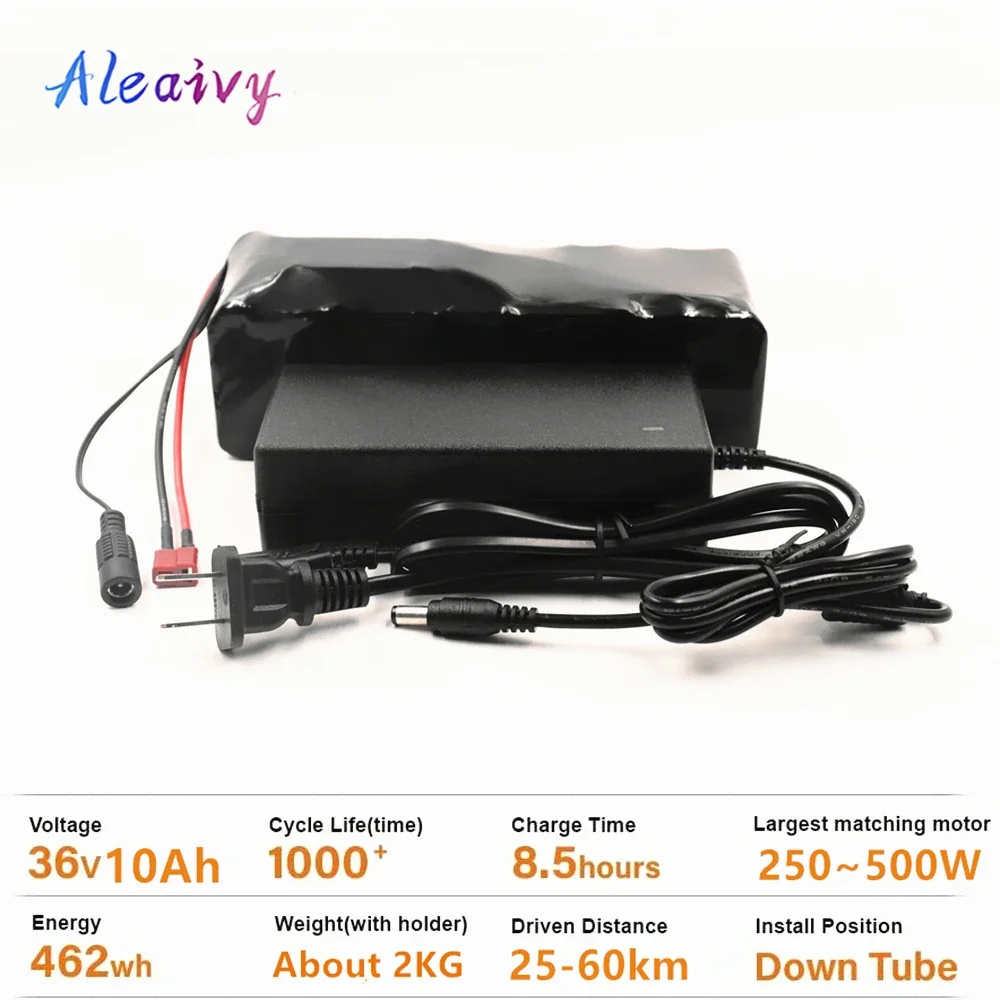 

Aleaivy High Capacity Electric Bicycle Battery 36V 10Ah 8Ah Li-Ion Battery Pack for Bafang 250W 350W 500W Bike Conversion Kit