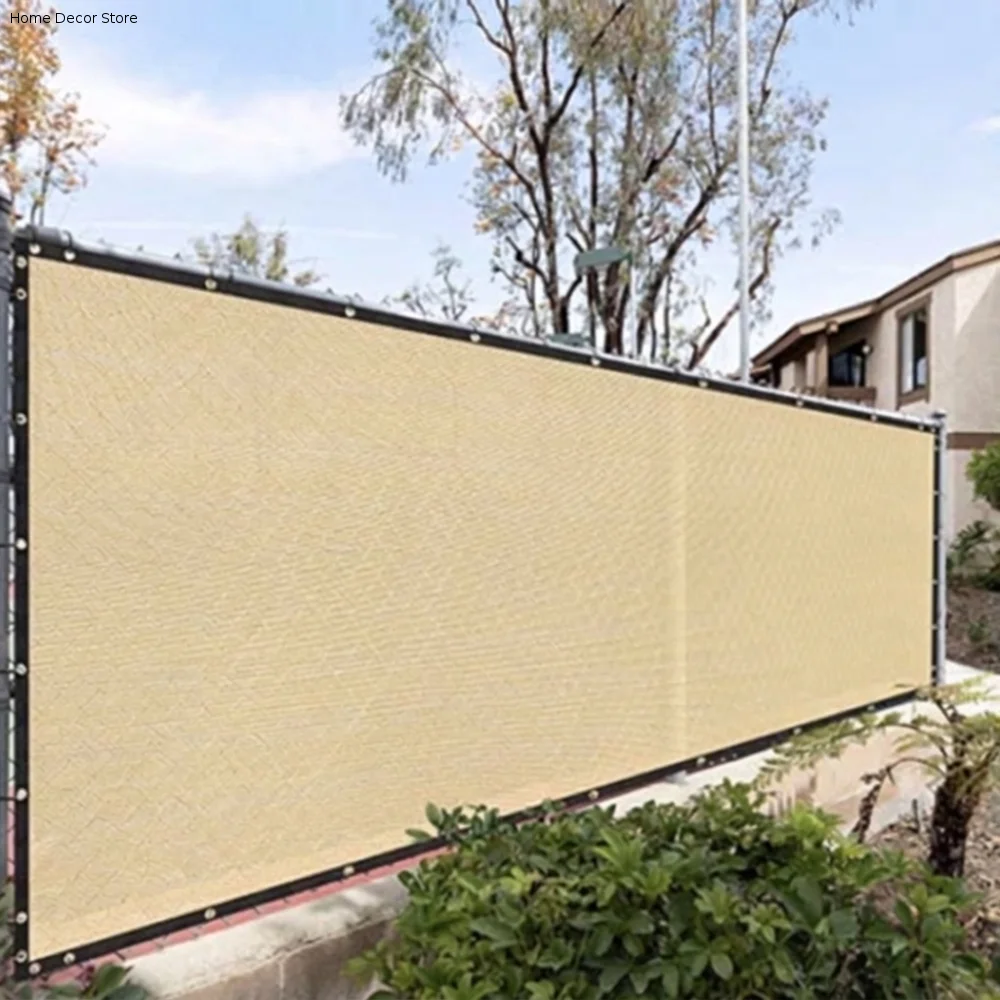 Thickened Balcony Fence Privacy Shade Screen Sun Protection Dust-proof Railing Shade Cloth Screen Encrypted with Grommets