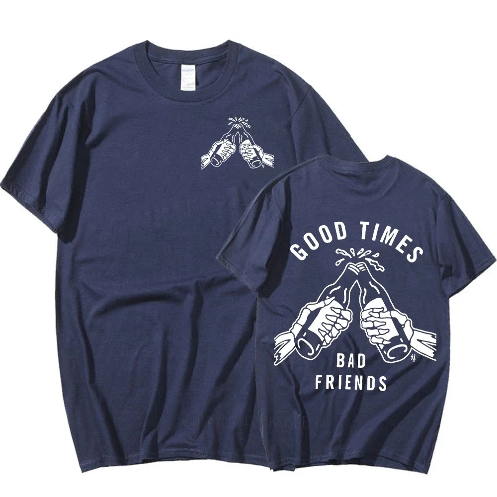 

Футболка с принтом «Good Time Bad Friends» для мужчин и женщин, модная тенниска оверсайз в стиле хип-хоп с короткими рукавами, хлопковая майка высокого качества