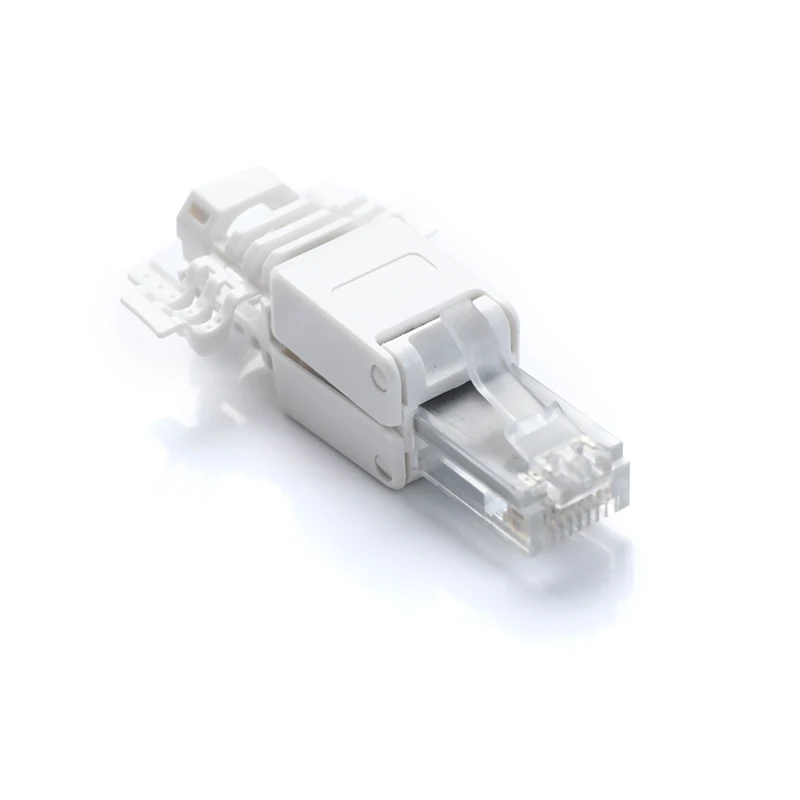 No Crimp Ethernet Cable Tool-less Crystal Head Plug CAT6 RJ45 Connector