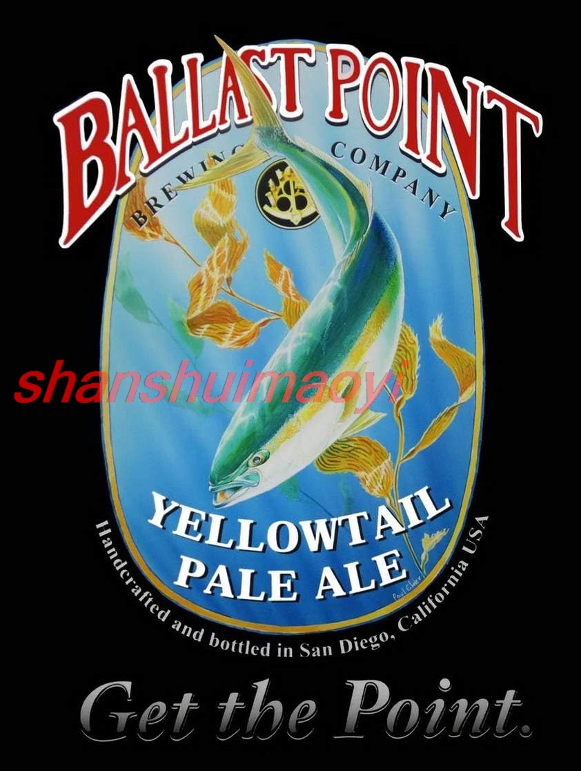 Ballast Point Yellowtail Pale Ale, Bar, Tavern, Decorative Pub Signs Vintage Look Reproduction Metal Tin Sign 8X12 Inches SHUI