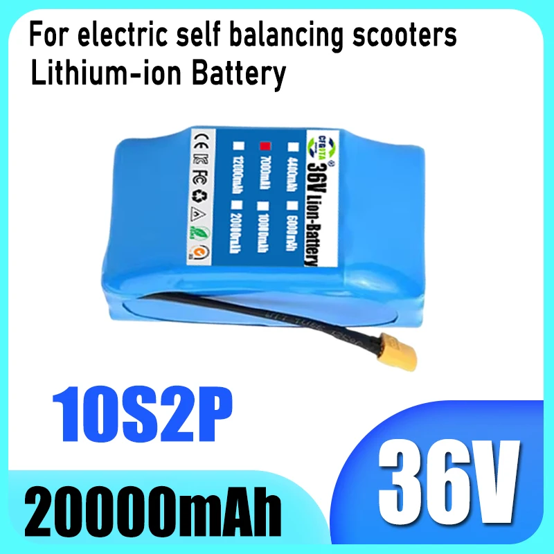 For electric self balancing scooter air cushion unicycle, 36V 4400mAh -20000mAh 10S2P rechargeable lithium-ion battery pack