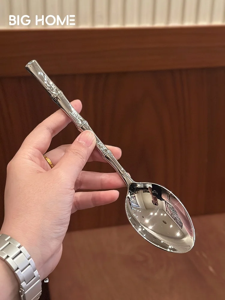 

Ele Long-Handled 80 Stainl Steel Soup Spoon High Aesthetic Value Home Use Soup Spoon Advanced Sense Coffee Utensil