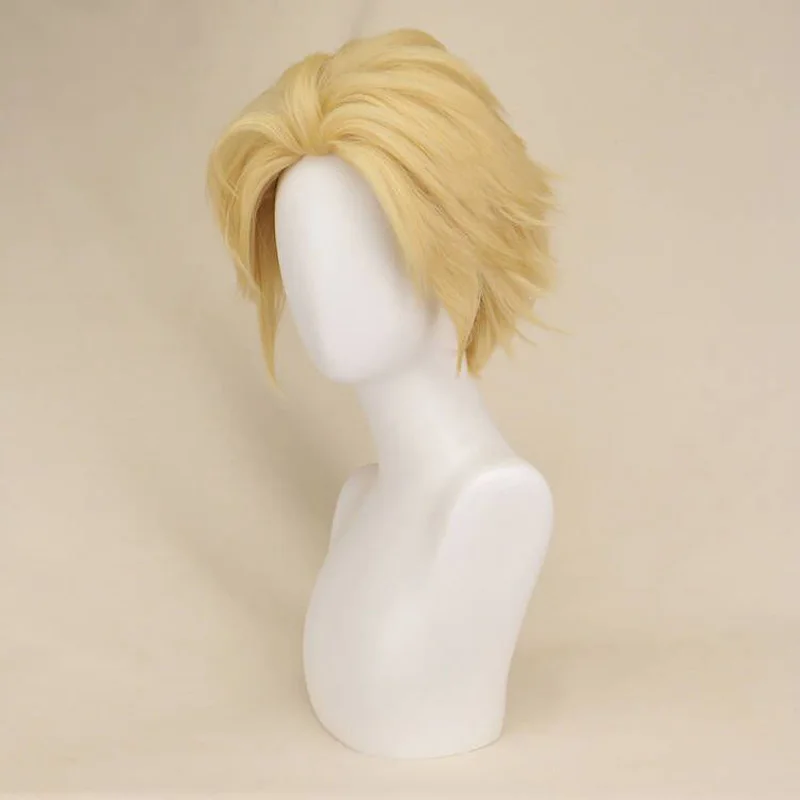 SuQ Synthetic Hair Male Men Short Wig Heat Resistant Fiber Blonde Wigs for Man