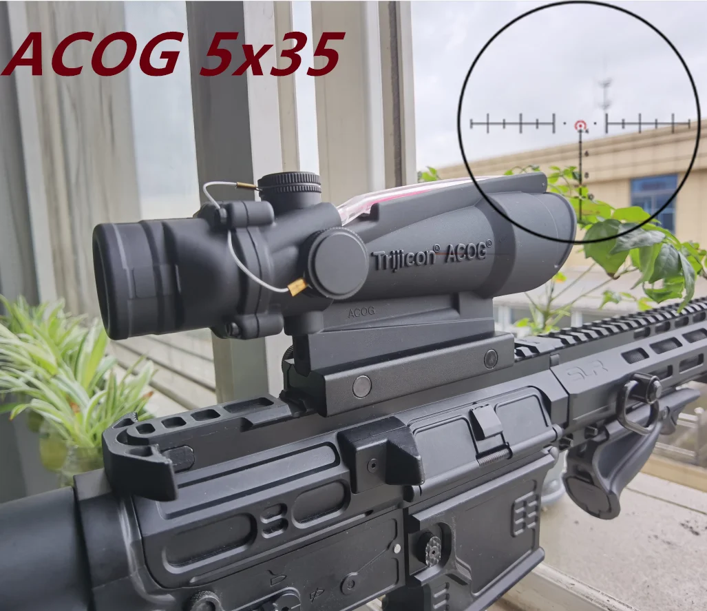 

Acog 5x35 Fiber Bezienswaardigheden Optics Tactische Bezienswaardigheden Richtkijker Cross De Jager Jacht Llluminating