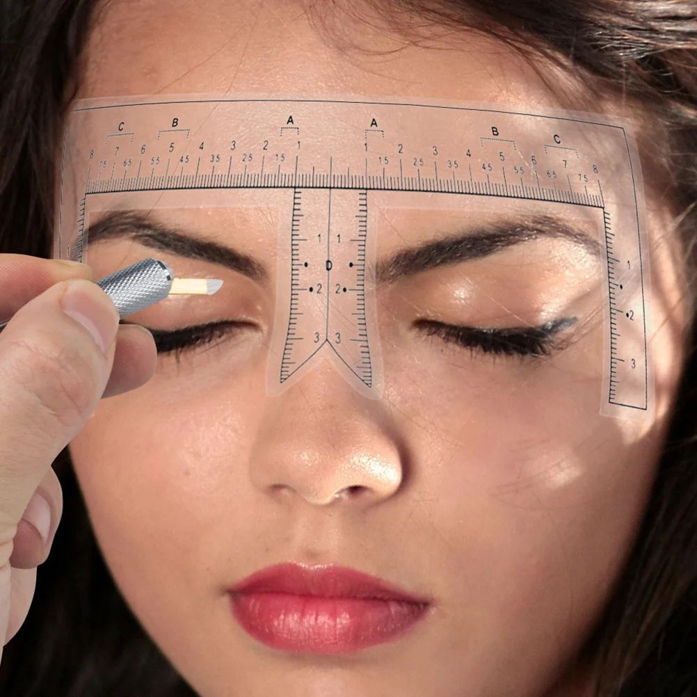 10 Pcs Eyebrow Design Ruler Drawing Tool Measuring Transparent Measurement Template