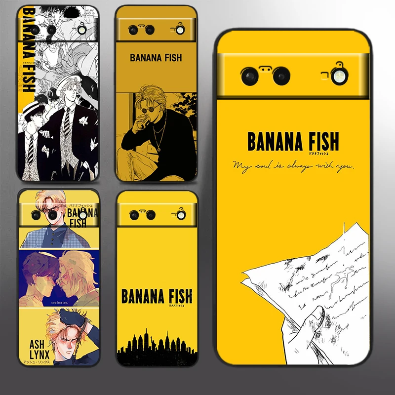 Anime Banana Fish Comics For Google Pixel 9 8 7A 7 6A 6 5A 5 4 4A XL 5G Black Silicon Shockproof Shell Funda Phone Case