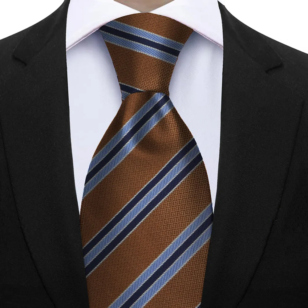 Luxury 7CM Striped Mens Necktie Sage Green Ties For Man Groom Groomsman Jacquard Woven Ascot Formal Business Party Accessories