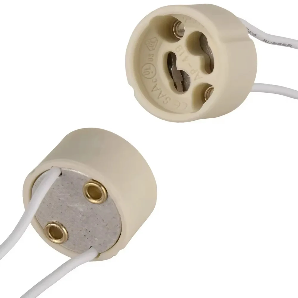 10pcs ceramic standard screw socket lamp holder suitable for silicone wire 15cm for LED hot halogen bulbs