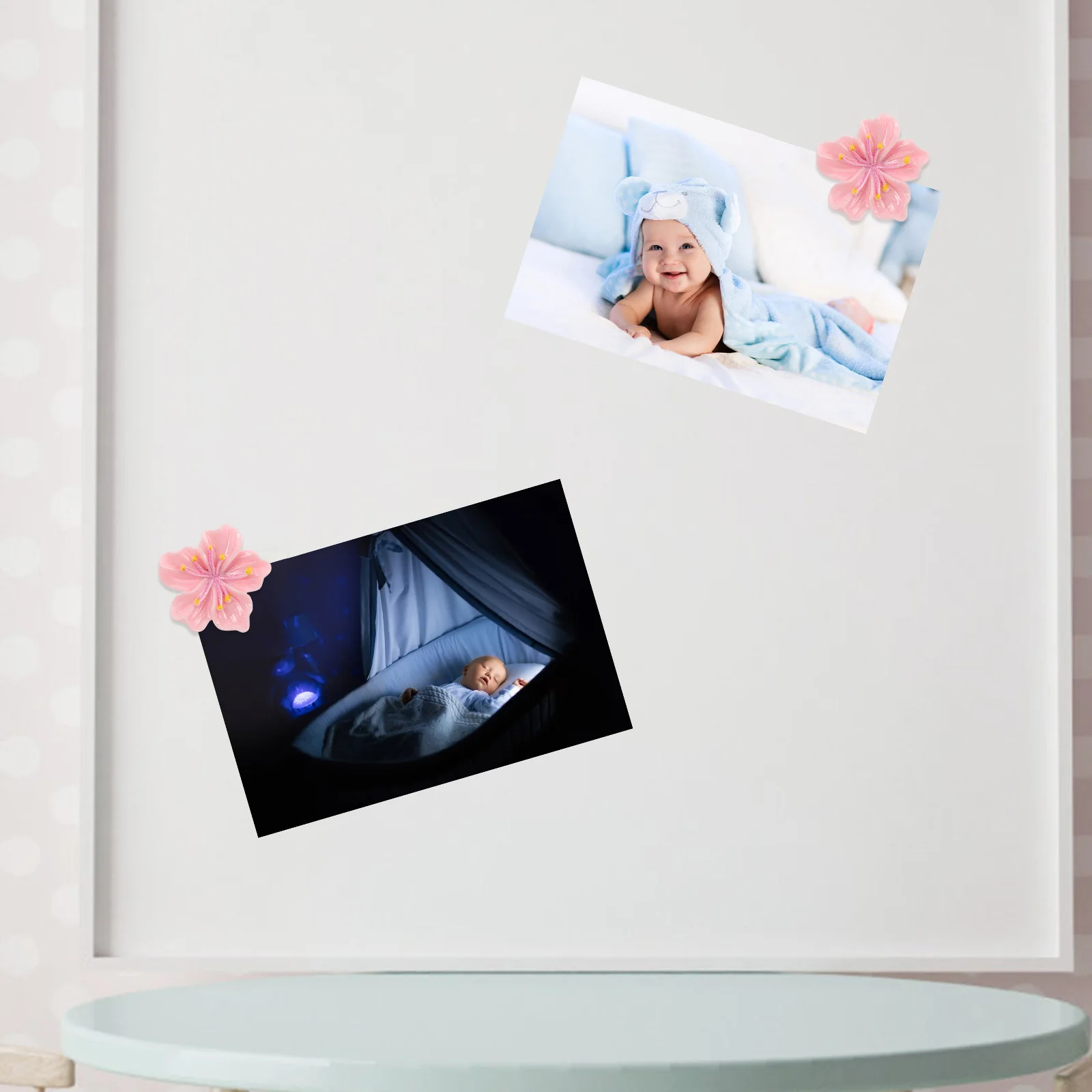 

20Pcs Decorative Thumb Tacks Pink Resin Flower Push Pins for Photo Wall Bulletin Board Office Home Decoration Floral Drawing