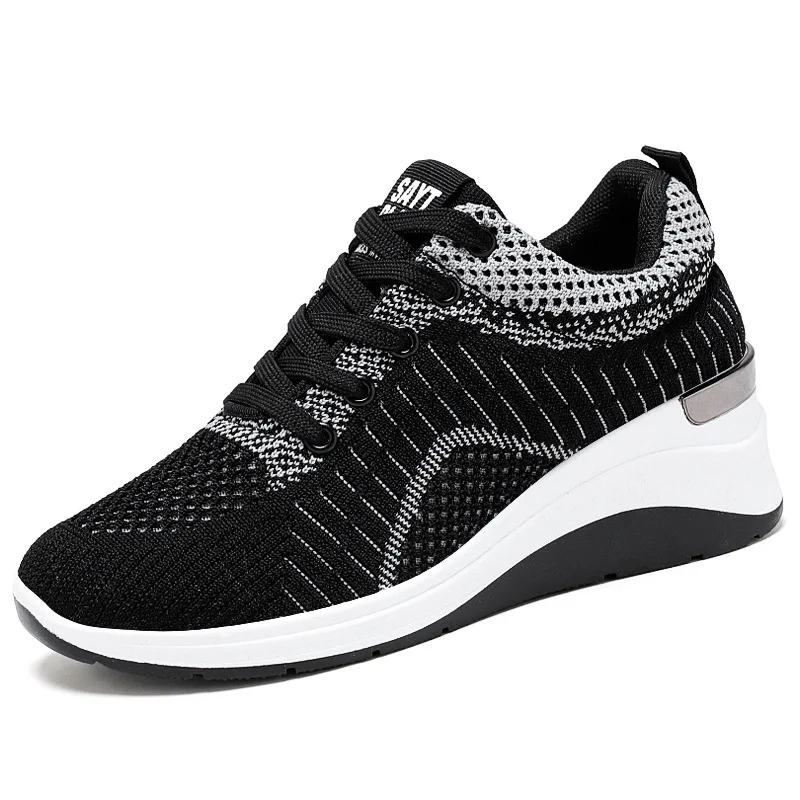 Female Casual Shoes Thick Sole Platform Women Leisure Shoes Knitted Breathable Sneakers Ladies Fashion Sport Shoe Girls Footwear