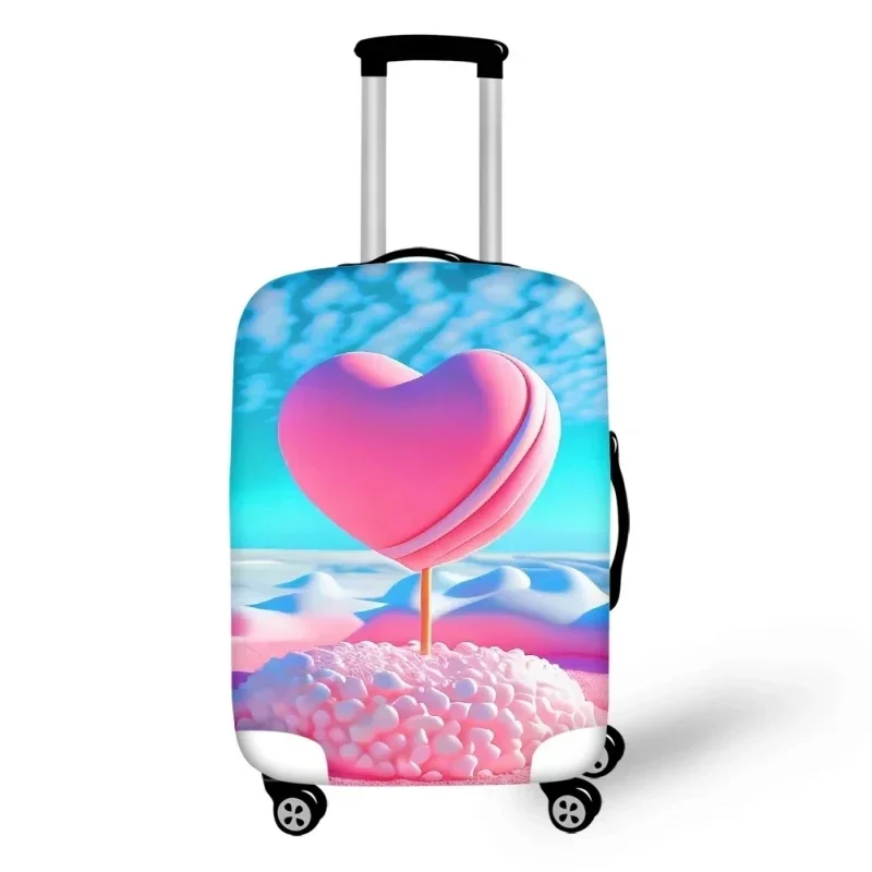 Beach Love Lollipop Pattern Luggage Protective Dust Covers Elastic Waterproof 18-32 Inch Suitcase Cover Travel Accessories