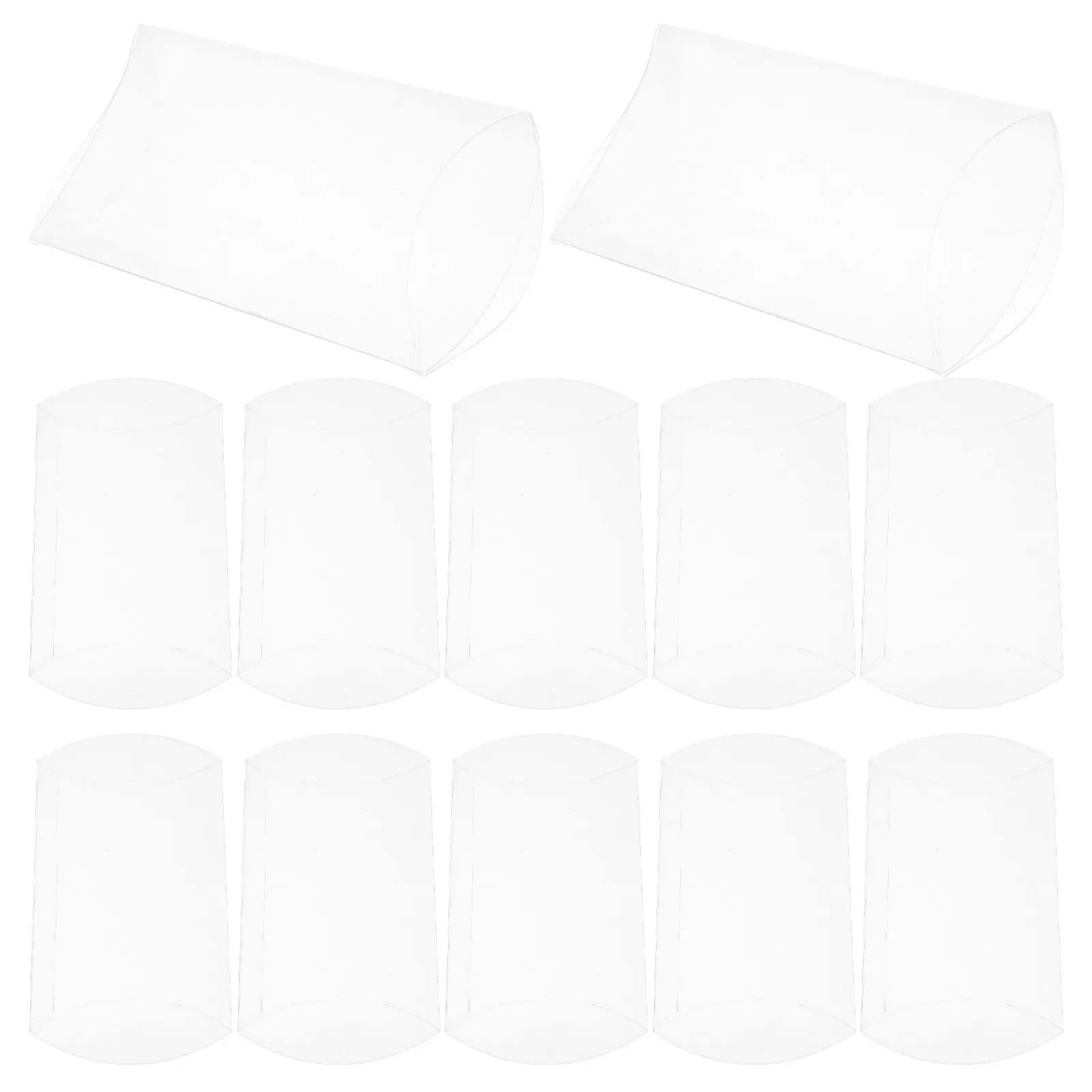 50Pcs Pillow Shaped Clear Box Transparent Mini Treat Container for Candies Cookies Egg Yolk Pies Wedding Favor Packaging Display