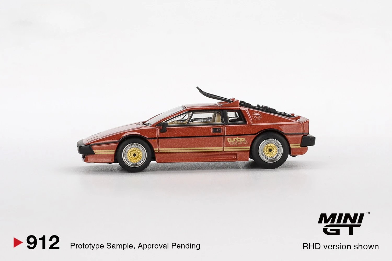 MINIGT 1:64 Lotus Esprit Turbo Rame Metallizzato Rosso Fiamma Modellino Auto in Metallo Pressofuso