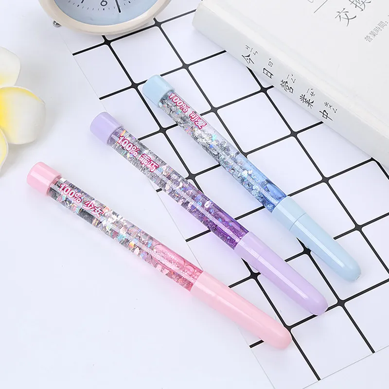 1Pc Fairy Drifting Sand Neutral Pen Network Red Girl Heart Cute Oil Drifting Sand Pen Student Stationery