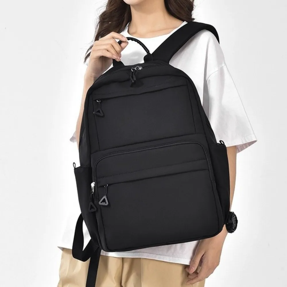 Unisex effen kleur studentenrugzak Grote capaciteit Veelzijdige laptoprugzak Lichtgewicht schooltas in Koreaanse stijl Schoolgebruik